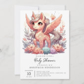Bezauberte Unicorn-Kinderdusche Einladung (Vorderseite)