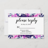 Bezauberte Violett-Hochzeit bitte beantworten RSVP Karte (Vorderseite)