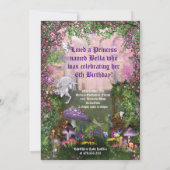 Bezauberte Wald-Einhornwald-Party Einladung (Rückseite)