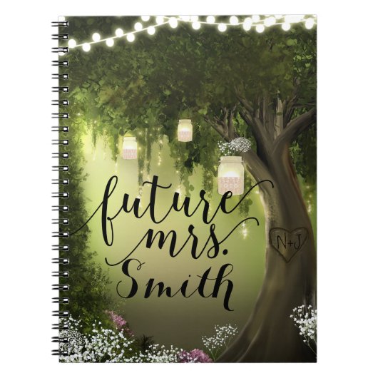 Bezauberte Wald Woods Rustic Wedding Future Mrs. Notizblock (Vorderseite)