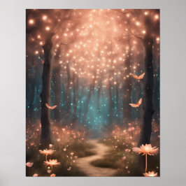 Bezauberte Wälder AQUAMARINE PEACH-KLEINE FLÜGE Poster