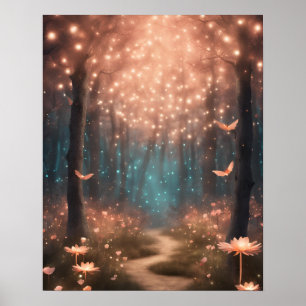 Bezauberte Wälder AQUAMARINE PEACH-KLEINE FLÜGE Poster
