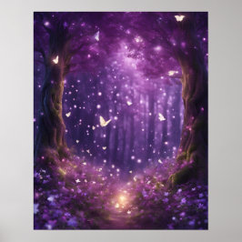 Bezauberte Wälder LILA KLEINE LICHTE Poster