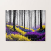 Bezauberte Wälder, Lila und gelbe Wildblumen Puzzle (Horizontal)