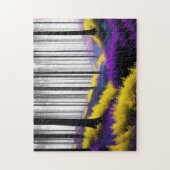 Bezauberte Wälder, Lila und gelbe Wildblumen Puzzle (Vertikal)