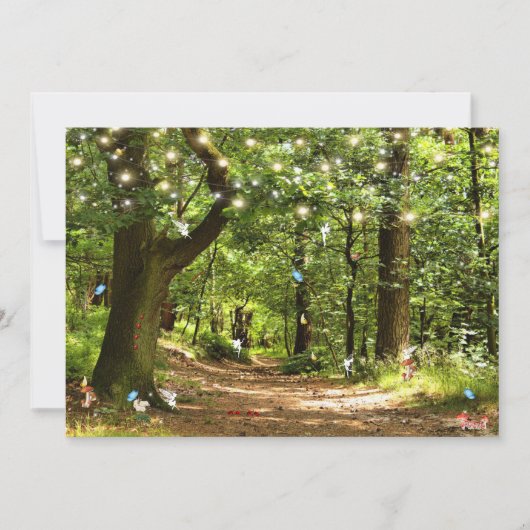 Bezauberte Waldfairies Schmetterlinge LadyBugs Einladung (Vorderseite)