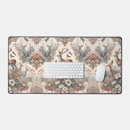 Bezauberte Waldflüster: Viktorianische Tierwelt Schreibtischunterlage (Tastatur & Maus)