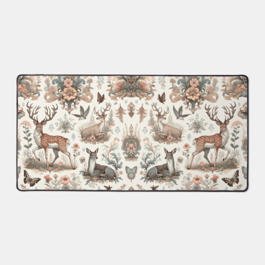 Bezauberte Waldflüster: Viktorianische Tierwelt Schreibtischunterlage (Vorderseite)