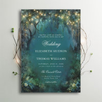 Bezauberte Waldgrün Fairy Gold Light Wedding