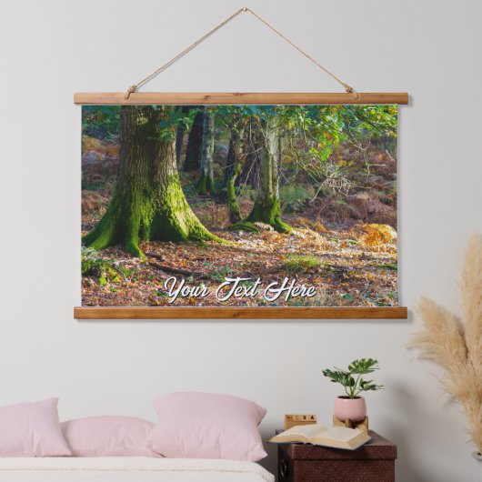 Bezauberte Waldlandschaft - Holz überzogen Wandteppich Mit Holzrahmen (Schlafzimmer)