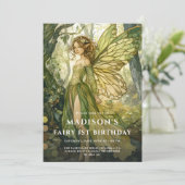 Bezauberte Waldmärsche 1. Geburtstag Einladung (Stehend Vorderseite)