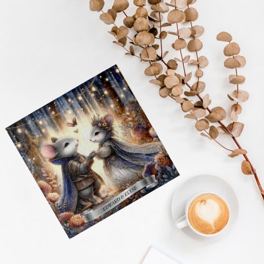 Bezauberte Waldmäuse Hochzeit Niedlich Personalisi Puzzle