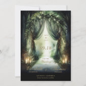 Bezauberte Waldmoody-Hochzeit mit dramatischen dun Save The Date (Vorderseite)