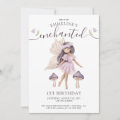 Bezauberte Wasserfarbe 1. Geburtstag Einladung (Vorderseite)