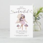 Bezauberte Wasserfarbe 1. Geburtstag Einladung (Stehend Vorderseite)