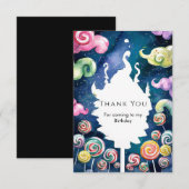 Bezauberte Wasserfarbe Candyland Geburtstag Dankeskarte (Vorne/Hinten)