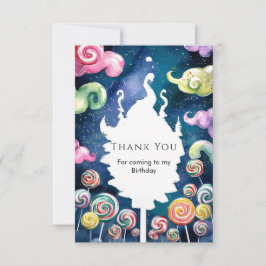 Bezauberte Wasserfarbe Candyland Geburtstag Dankeskarte