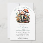 Bezauberte Whimsical Mushrooms Woodland Babydusche Einladung (Vorderseite)