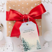 Bezauberte Winter-Wasserfarbengeschenk-Tag - Bäume Geschenkanhänger