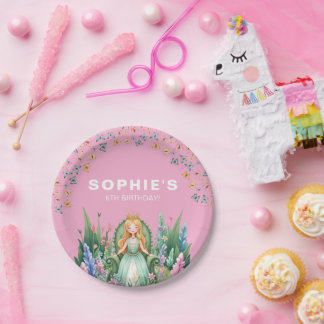 Bezauberte Woodland Fairy Princess Birthday Pappteller