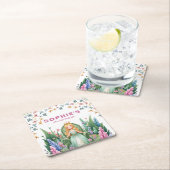 Bezauberte Woodland Fairy Princess Birthday Rechteckiger Pappuntersetzer (Vor Ort)