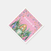 Bezauberte Woodland Fairy Princess Birthday Serviette (Ecke)