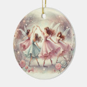 Bezauberte Zucker-Pflaumenpflanzen Keramik Ornament (Links)