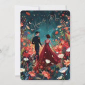 Bezauberter Abend - Hochzeit der burgundischen Mar Einladung (Vorderseite)