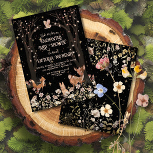 Bezauberter Abend Rustic Woodland Babydusche Einladung