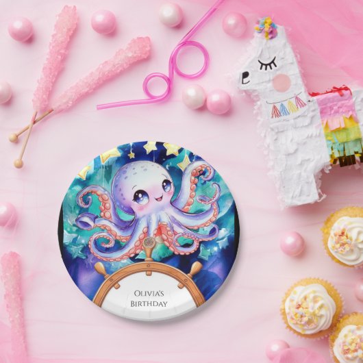 Bezauberter Aquareller zum Geburtstag Pappteller (Party)