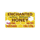 Bezauberter Bio Honey-Jar Adressaufkleber (Vorne)