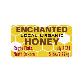 Bezauberter Bio Honey-Jar Adressaufkleber