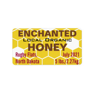 Bezauberter Bio Honey-Jar Adressaufkleber