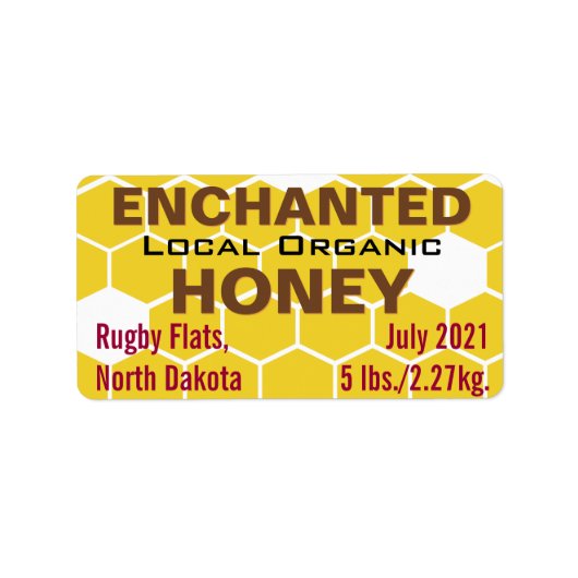 Bezauberter Bio Honey-Jar Adressaufkleber (Vorne)