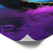 Bezauberter Blaugelber und Lila Dunkler Wald Poster (Ecke)