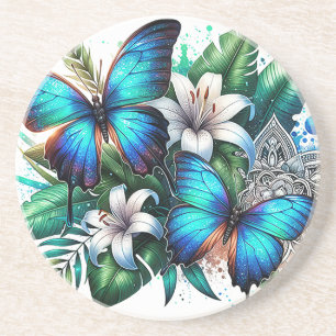 Bezauberter Butterfly Garden Sandstone Untersetzer