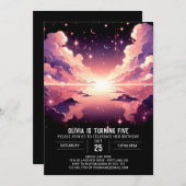 Bezauberter Celestial Digital Geburtstag Einladung (Vorne/Hinten)