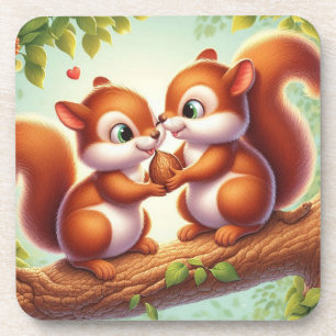 Bezauberter Eichhörnchen Couple Drink Untersetzer