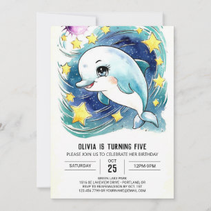 Bezauberter einfacher Unterwasser-Dolphin zum Gebu Einladung
