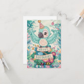Bezauberter Fiesta Parrot Digital Geburtstag Karte (Vorderseite/Rückseite Beispiel)