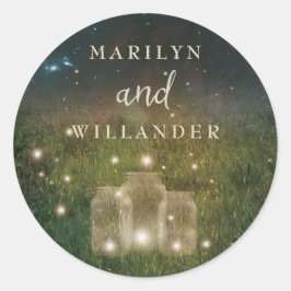 Bezauberter Forest Mason Jar Wedding Round Sticker