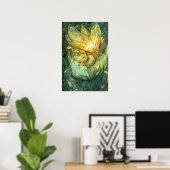 Bezauberter Forest Pixie Fairy Schlaf Blume Petal Poster (Heimbüro)