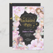 Bezauberter Garten, Blume zum Thema Fairy Geburtst Einladung (Vorne/Hinten)
