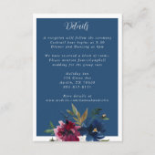 Bezauberter Garten Dusty Blue Burgundy Navy Begleitkarte (Vorderseite)