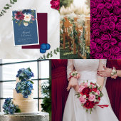 Bezauberter Garten Dusty Blue Burgundy Navy Geschenkanhänger