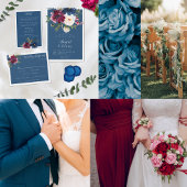 Bezauberter Garten Dusty Blue Burgundy Navy RSVP Karte