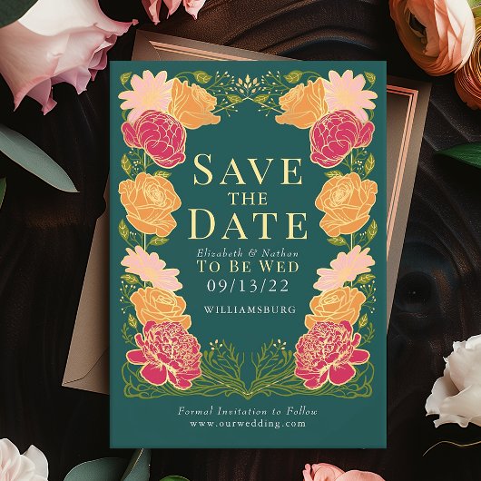 Bezauberter Garten Hochzeit Save the Date Grün Einladung