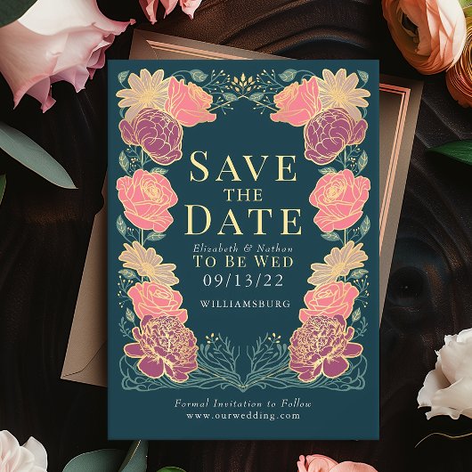 Bezauberter Garten Hochzeit Save the Date Grün Einladung