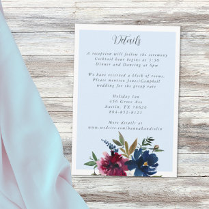 Bezauberter Garten Light Blue Burgundy Marine Begleitkarte