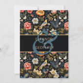 Bezauberter Garten mit Blume und Vogelhochzeiten Einladung (Rückseite)